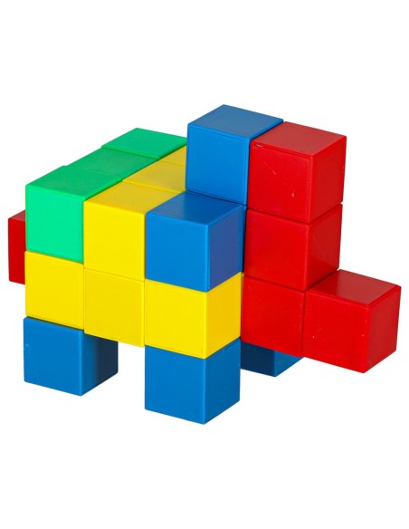 Magnetiniai kubiniai blokai 64 el. 3D konstrukcijos