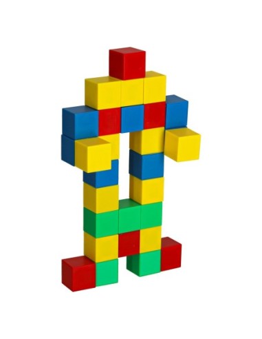 Magnetiniai kubiniai blokai 64 el. 3D konstrukcijos
