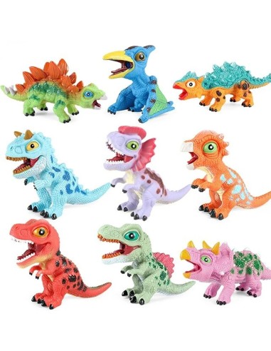 Minkštos ir garsus skleidžiančios dinozauriukų figūrėlės vaikams