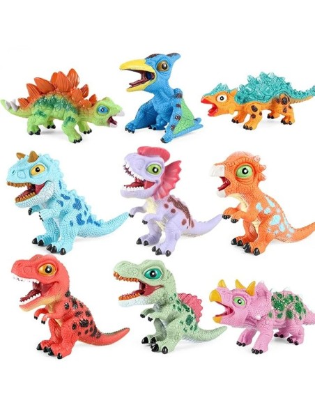 Minkštos ir garsus skleidžiančios dinozauriukų figūrėlės vaikams