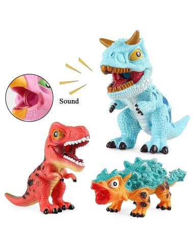 Minkštos ir garsus skleidžiančios dinozauriukų figūrėlės vaikams