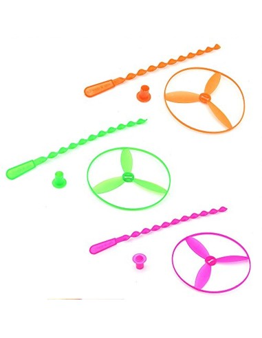 Plastikiniai skraidantys diskai vaikams su paleidimo mechanizmu (3 vnt.)