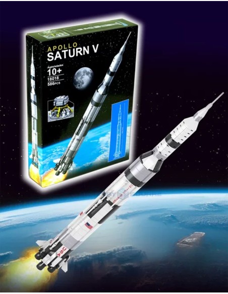 Konstruktorius „KING Apollo Saturn V“ raketa (18018, 586 detalių)