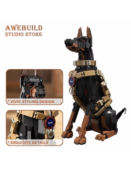 Kolekcinis taktinio dobermano modelis-skulptūra suaugusiems (1376 vnt.)