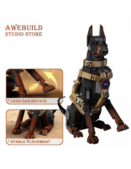 Kolekcinis taktinio dobermano modelis-skulptūra suaugusiems (1376 vnt.)