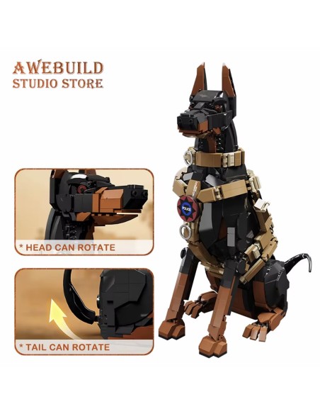 Kolekcinis taktinio dobermano modelis-skulptūra suaugusiems (1376 vnt.)