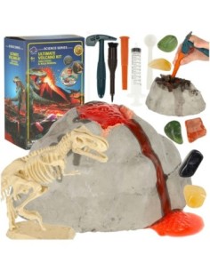 Ugnikalnio eksperimentų rinkinys su dinozaurais lava