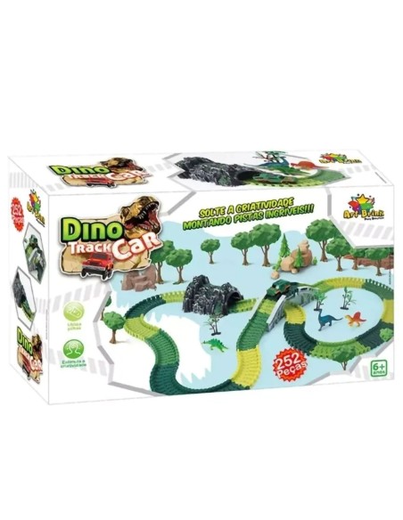 Lankstoma mašinėlių trasa su dinozaurais ir priedais