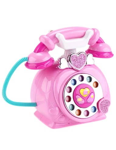 Muzikinis vaikiškas telefonas su garsais ir šviesomis (Šviesiai rožinis)