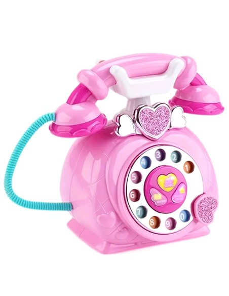 Muzikinis vaikiškas telefonas su garsais ir šviesomis (Šviesiai rožinis)