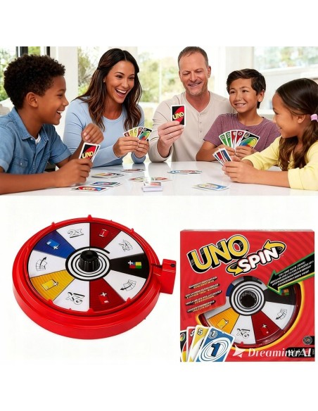 „UNO Spin“ kortų žaidimas šeimai ir draugams (112 kortų)