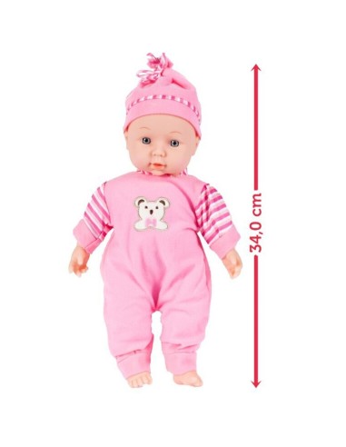 Minkšta interaktyvi lėlė kūdikiui 34 cm su garsais