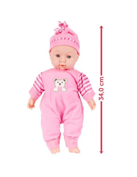 Minkšta interaktyvi lėlė kūdikiui 34 cm su garsais