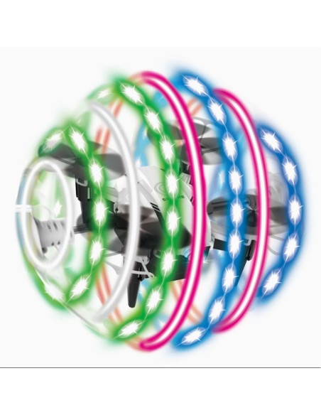 Mini kvadrokopteris-dronas su RGB šviesomis ir aukščio palaikymu