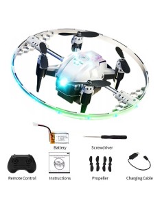 Šviečiantis mini dronas-rutulys su trijų greičių valdymu ir 360° triukais 2