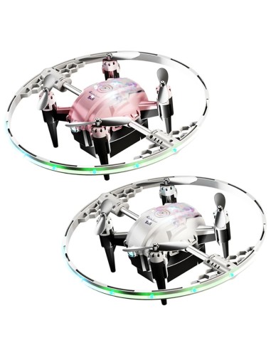 Mini kvadrokopteris-dronas su RGB šviesomis ir aukščio palaikymu