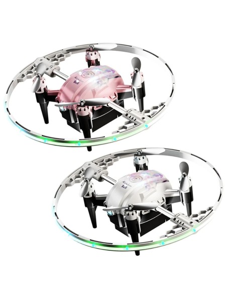 Mini kvadrokopteris-dronas su RGB šviesomis ir aukščio palaikymu