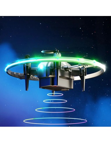 Mini kvadrokopteris-dronas su RGB šviesomis ir aukščio palaikymu