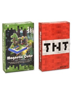 „Minecraft“ stiliaus magnetinis konstruktorius – 12 kubeliai + 1 personažas