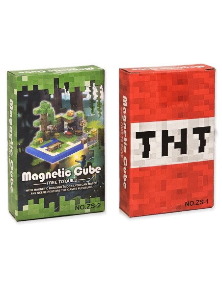 „Minecraft“ stiliaus magnetinis konstruktorius – 12 kubeliai + 1 personažas