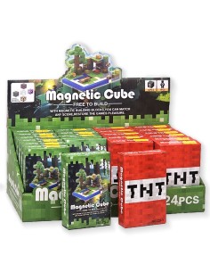„Minecraft“ stiliaus magnetinis konstruktorius – 12 kubeliai + 1 personažas 2