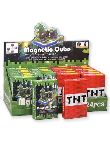 „Minecraft“ stiliaus magnetinis konstruktorius – 12 kubeliai + 1 personažas