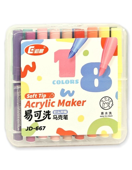 Akriliniai flomasteriai 12 spalvų "Acrylic Markers"