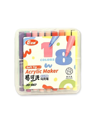 Akriliniai flomasteriai 12 spalvų "Acrylic Markers"