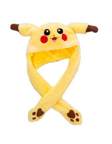 Pliušinė Pikachu kepurė su judančiomis ausimis ir LED šviesomis
