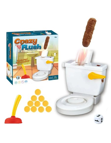 Linksmas reakcijos žaidimas vaikams „Crazy Flush“ su iššokančiu kakiu