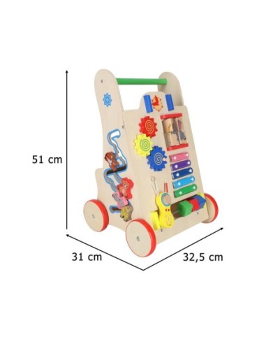 Medinė vaikštynė-stūmiklis 6in1 mažyliams