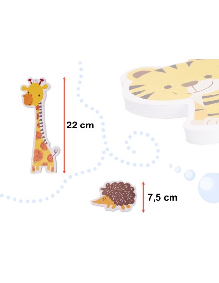 Vonios žaislas – putplasčio dėlionės gyvūnai