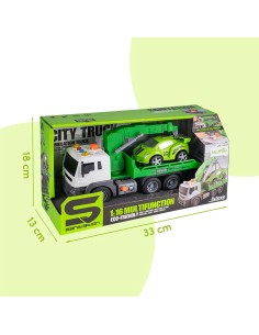 Vilkikas su kranu ir automobiliu, šviesa ir garsas 2