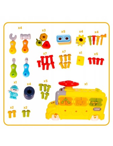 Sensorinis Montessori autobusas mažyliams 60 el.