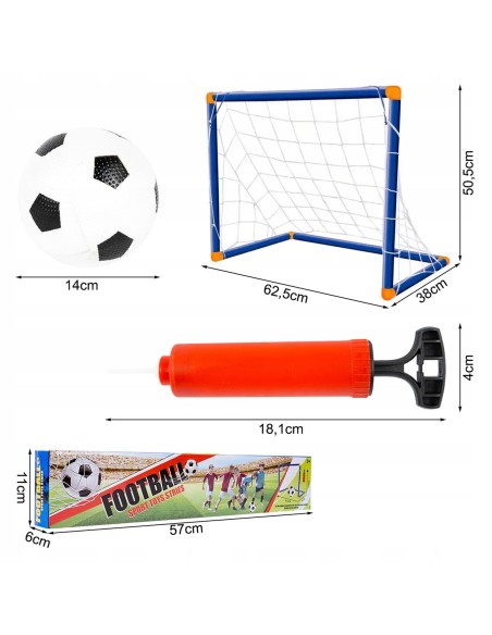 Nešiojamas futbolo vartų rinkinys su kamuoliu