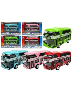 Metalinis žaislinis dviaukštis autobusas „Modern City“ (9 cm)