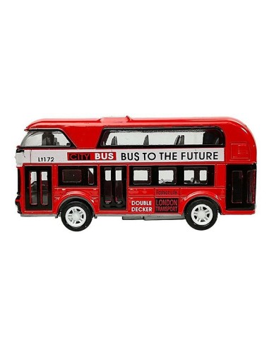 Metalinis žaislinis dviaukštis autobusas „Modern City“ (9 cm)