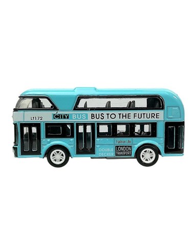 Metalinis žaislinis dviaukštis autobusas „Modern City“ (9 cm)