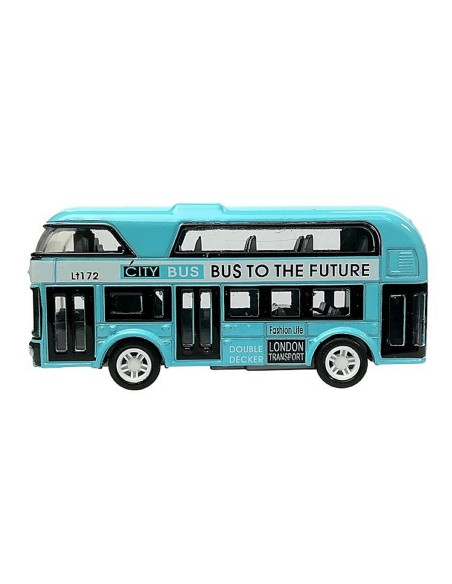 Metalinis žaislinis dviaukštis autobusas „Modern City“ (9 cm)