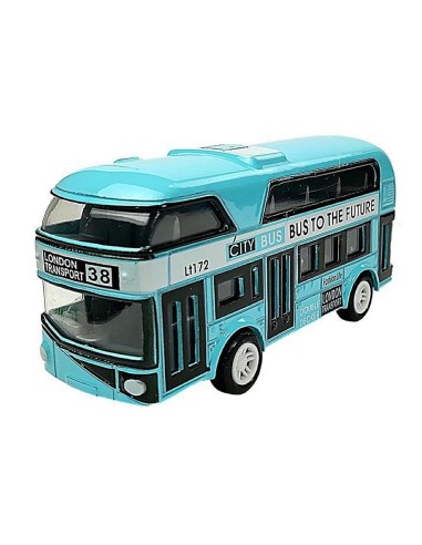 Metalinis žaislinis dviaukštis autobusas „Modern City“ (9 cm)