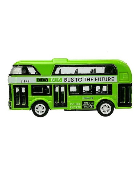 Metalinis žaislinis dviaukštis autobusas „Modern City“ (9 cm)