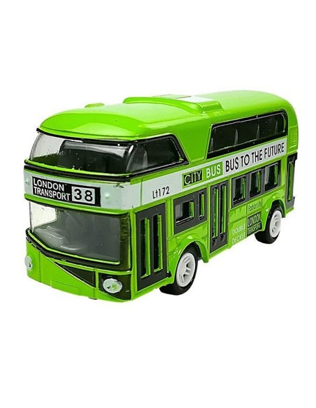 Metalinis žaislinis dviaukštis autobusas „Modern City“ (9 cm)