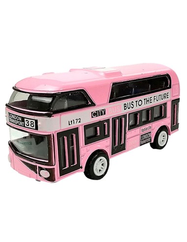 Metalinis žaislinis dviaukštis autobusas „Modern City“ (9 cm)