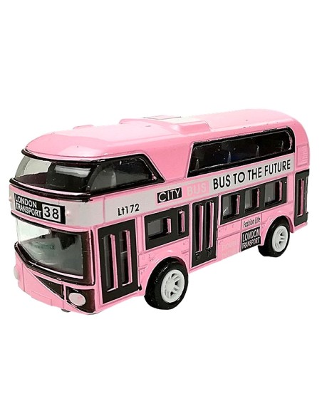 Metalinis žaislinis dviaukštis autobusas „Modern City“ (9 cm)