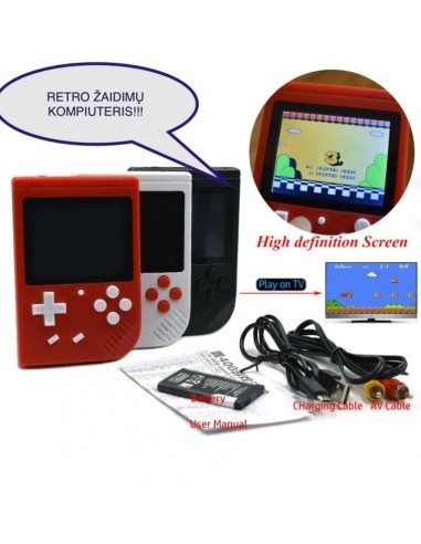 Retro klasikinis nešiojamas žaidimų kompiuteris - 400 žaidimų