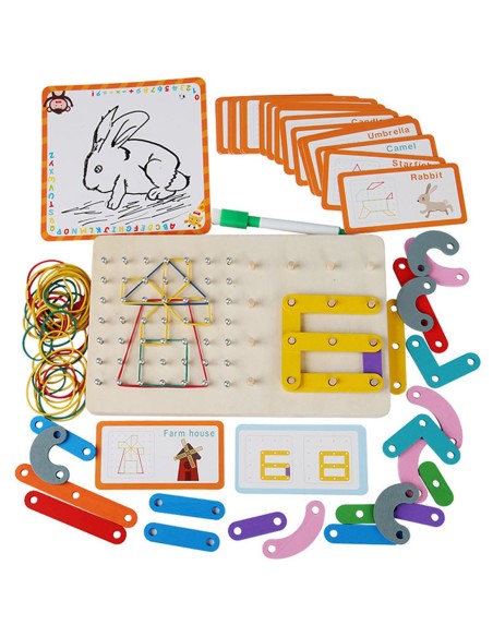 Montessori Nail Board piešimas su gumom