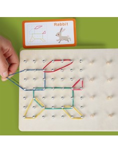 Montessori Nail Board piešimas su gumom 2