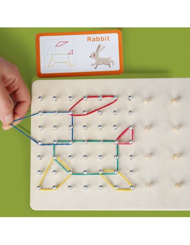 Montessori Nail Board piešimas su gumom
