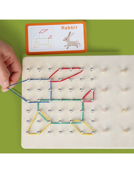 Montessori Nail Board piešimas su gumom