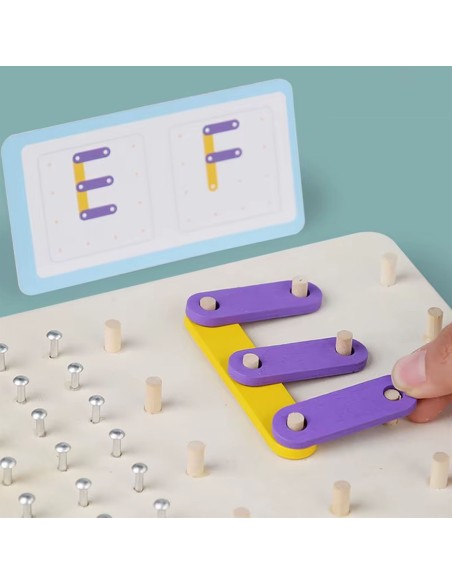 Montessori Nail Board piešimas su gumom